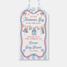 All American Boy Baby Shower Thank You