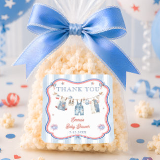 All American Boy Baby Shower Thank You Square Sticker