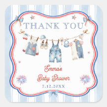 All American Boy Baby Shower Thank You