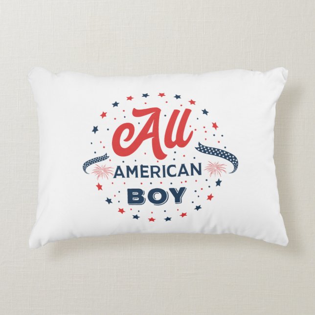 All American Boy Badge Decorative Cushion (Front)