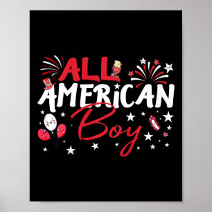 All American Boy For Independence Day Boys Patriot Poster