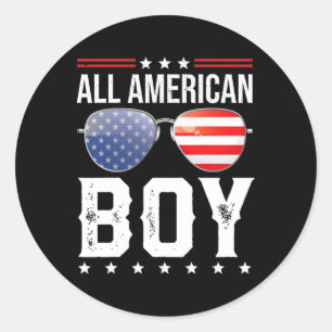 All American Boy Matching Family Fourth 4th Of Jul Classic Round Sticker