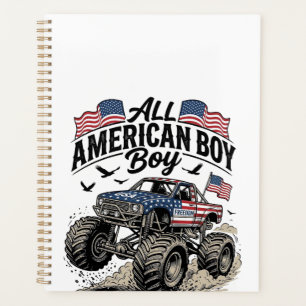 All American Boy Patriotic Monster Truck T-Shirt_1 Planner