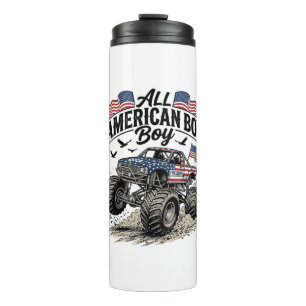All American Boy Patriotic Monster Truck T-Shirt_1 Thermal Tumbler