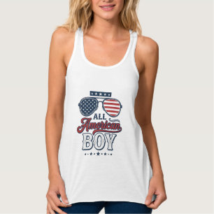 All American Boy Patriotic Sunglasses Shirt Design