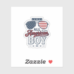 All American Boy Patriotic Sunglasses Shirt Design