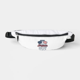 All American Boy Patriotic Sunglasses Shirt Design Bum Bags