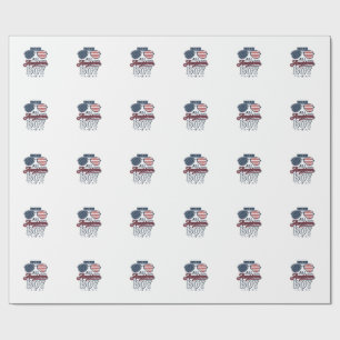 All American Boy Patriotic Sunglasses Shirt Design Wrapping Paper