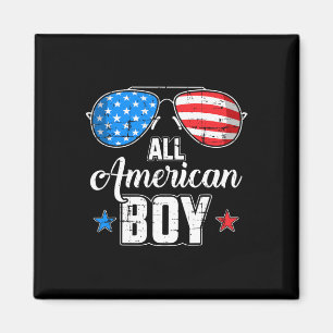 All American Boy Us Flag Sungles For Matching 4th  Magnet