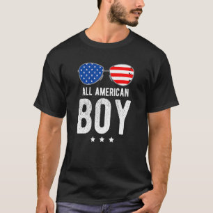 All American Boy With Sunglasses And Us Flag 1 T-Shirt