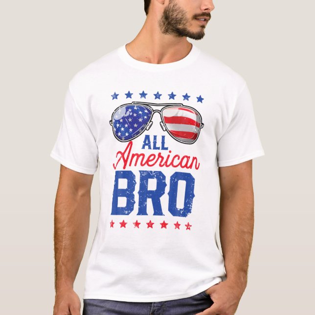All American Bro 4Th Of July Men Family Matching S T-Shirt (Front)