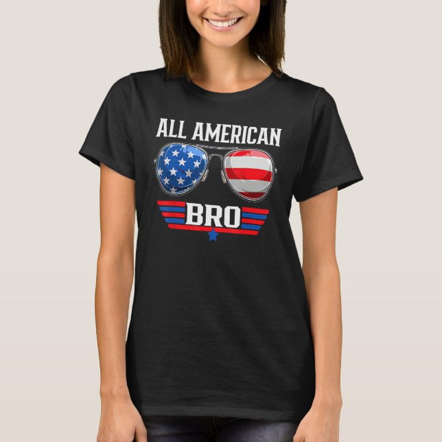 All American Bro 4th Of July USA Sunglasses Family T-Shirt (Front)