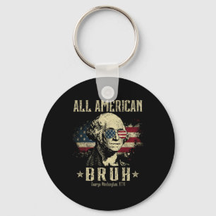 All American Bruh 4th Of July Boys Patriotic Teens Key Ring