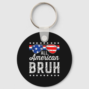 All American Bruh 4th Of July Boys Patriotic Usa T Key Ring