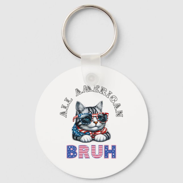 All American Bruh 4th Of July  Key Ring (Front)