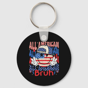 All American Bruh Matching Family 4th Of July Amer Key Ring