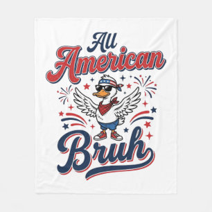 All American Bruh Patriotic Duck Vintage Shirt_1 Fleece Blanket