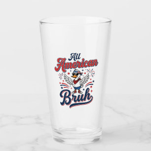 All American Bruh Patriotic Duck Vintage Shirt_1 Glass