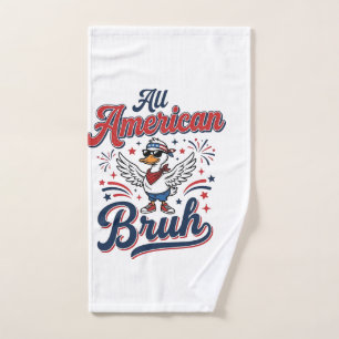 All American Bruh Patriotic Duck Vintage Shirt_1 Hand Towel