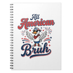 All American Bruh Patriotic Duck Vintage Shirt_1 Notebook