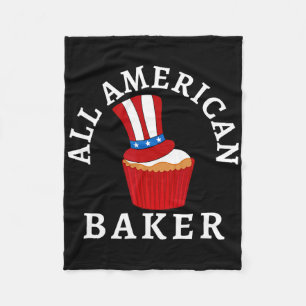 All American Byker Patriotic 4th Of July Usa Cupca Fleece Blanket