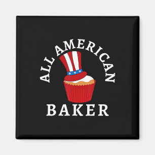 All American Byker Patriotic 4th Of July Usa Cupca Magnet
