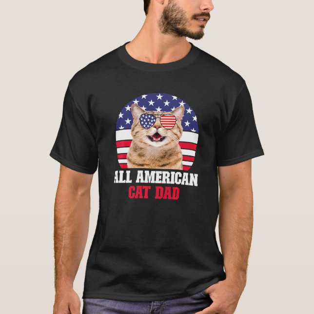 All American Cat Dad T-Shirt (Front)