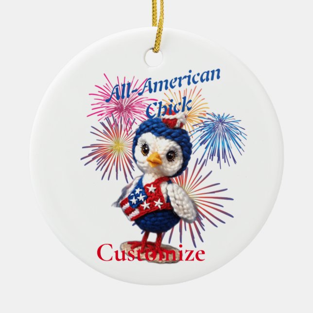 All-American Chick Thunder_Cove  Ceramic Tree Decoration (Front)