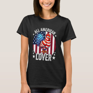 All American Chicken Lovers 4th of July USA Flag G T-Shirt
