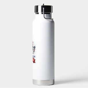 All American Chicks Patriotic Chicken Vector Desig Water Bottle