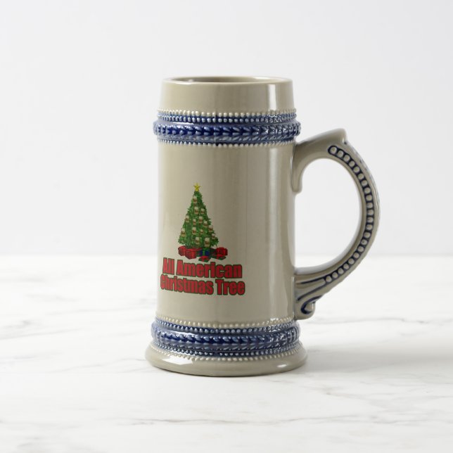 All American christmas tree with beer Beer Stein (Right)