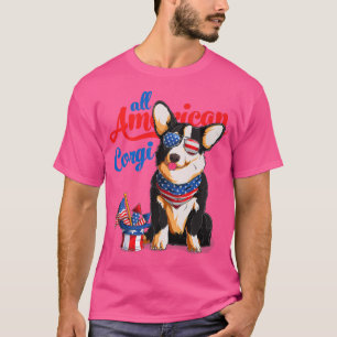 All American Corgi Usa Sunglasses 4th Of July Tric T-Shirt