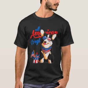 All American Corgi USA Sunglasses 4th of July Tric T-Shirt
