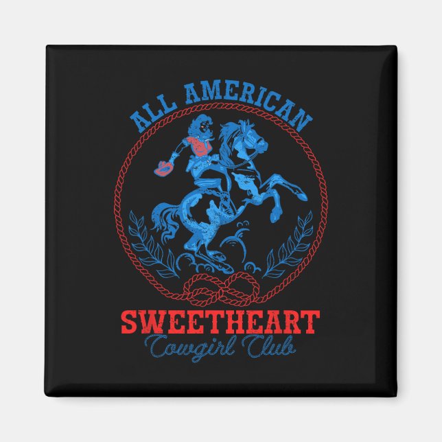 All American Cowgirl Sweetheart Club 4th Of July W Magnet (Front)