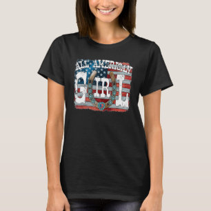 All American Cowgirl Western Turquoise Horseshoe H T-Shirt