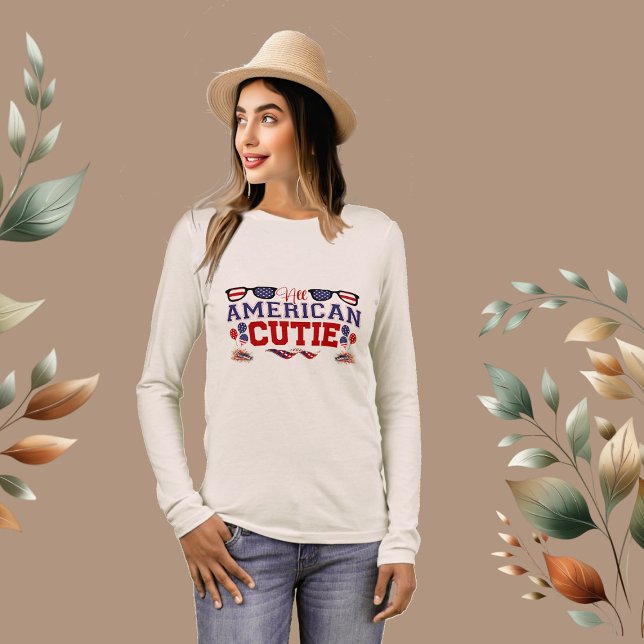 All American Cutie Stars and Stripe Red White Blue Tri-Blend Shirt (All American Cutie Stars and Stripe Red White Blue Tri-Blend Shirt)