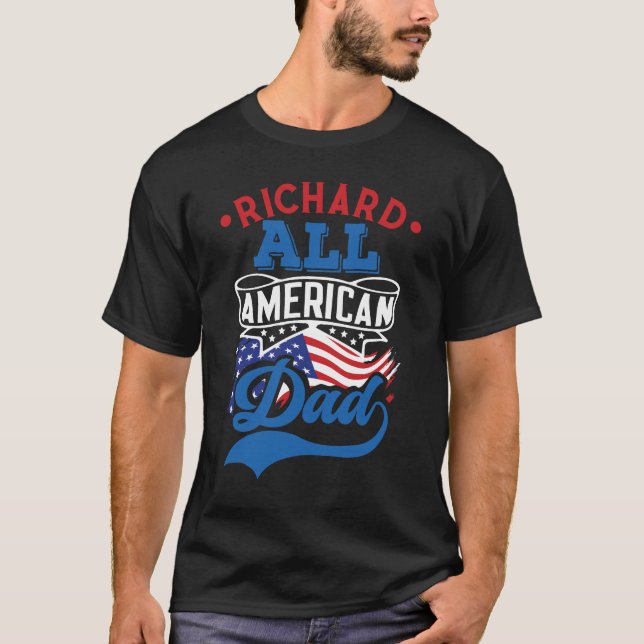 All american dad 4th july patriotic family reunion T-Shirt (Front)