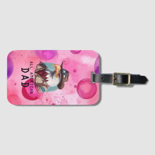 All American Dad 4th of July Bald Eagle USA Flag Luggage Tag