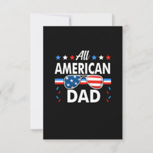 All American Dad 4th of July Family Matching RSVP Card