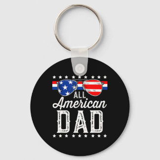 All American Dad 4th Of July Father's Day Sungles  Key Ring