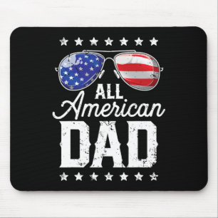 All American Dad 4th Of July Father's Day Sungles Mouse Pad