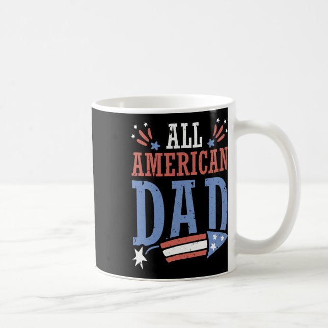 All American Dad 4th Of July Firecracker Independe Coffee Mug (Right)