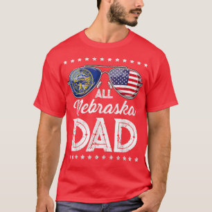 All American Dad Father's Day Nebraska 4th Of July T-Shirt