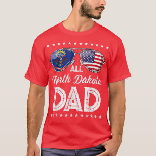 All American Dad Father's Day North Dakota 4th Of T-Shirt