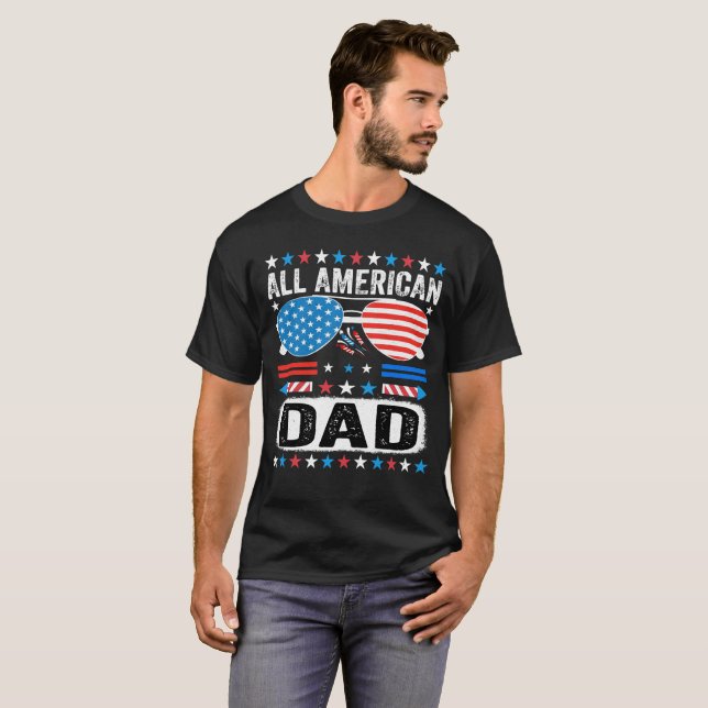 All American Dad Patriotic Father USA T-Shirt (Front Full)