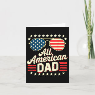 All American Dad Retro Usa Flag Sungles 4th July F Card