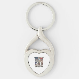 All American Dad Veteran Patriotic Sunglasses Shir Key Ring