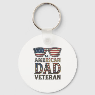 All American Dad Veteran Patriotic Sunglasses Shir Key Ring