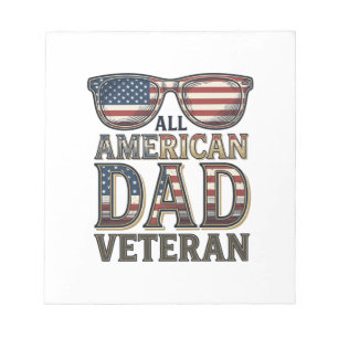 All American Dad Veteran Patriotic Sunglasses Shir Notepad
