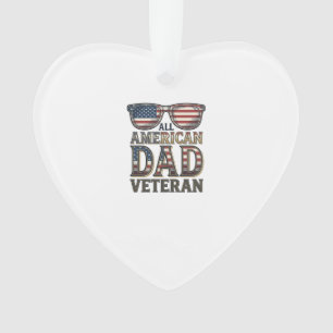 All American Dad Veteran Patriotic Sunglasses Shir Ornament